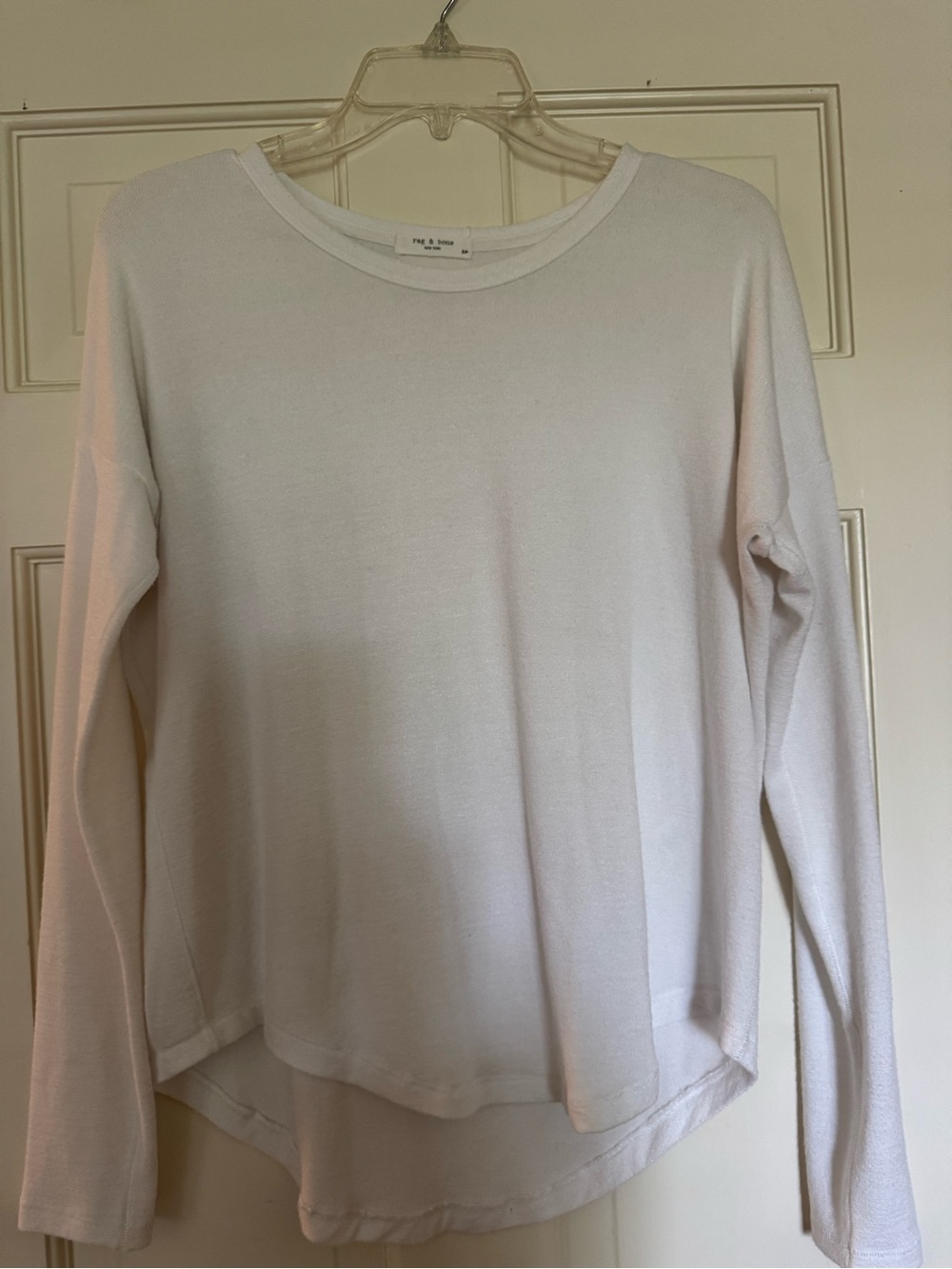 rag & bone White Long-Sleeve Crewneck Top